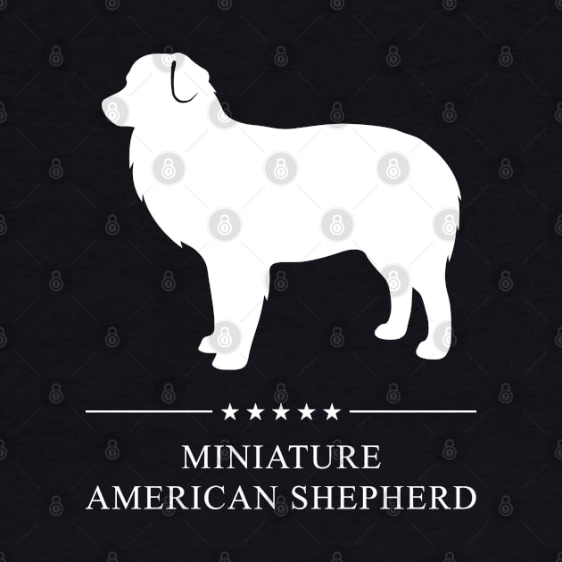 Miniature American Shepherd Dog White Silhouette by millersye